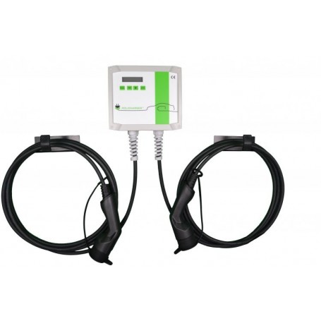 Cargador de Pared Policharger Tipo 2 32 A con doble manguera.