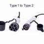 Cable para recarga de coche eléctrico Tipo 1 desde cargador Tipo 2 de 32A con 1 metro - Convertidor