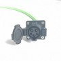 Adaptador para vehículo eléctrico con conector Tipo 2 de 32A. Podrás recargar con cable Tipo 1.