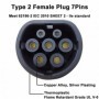 Adaptador para vehículo eléctrico con conector Tipo 2 de 32A. Podrás recargar con cable Tipo 1.