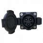 Adaptador para vehículo eléctrico con conector Tipo 2 de 32A. Podrás recargar con cable Tipo 1.