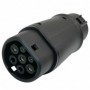 Adaptador para vehículo eléctrico con conector Tipo 2 de hasta 32A. Podrás recargar EVSE Tipo 1. SIN CABLE
